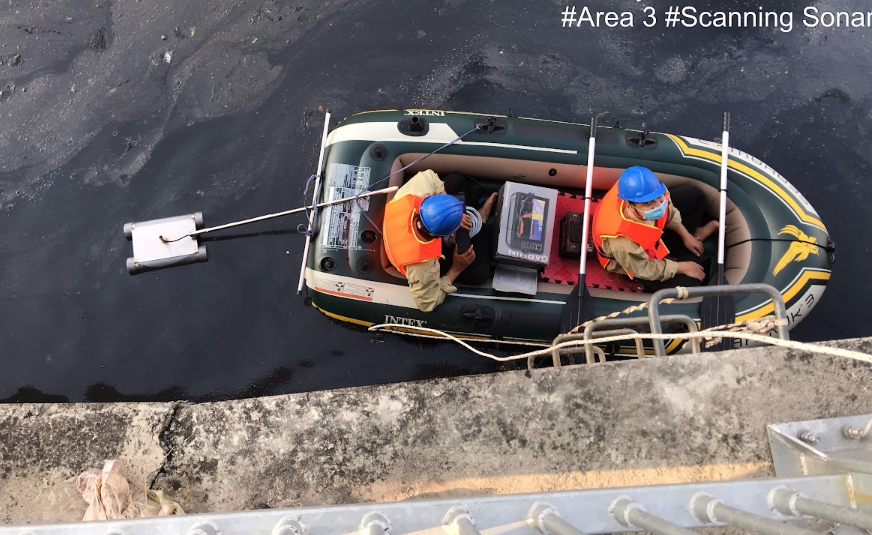 Sonar survey service for detecting underwater objects- echo sounding